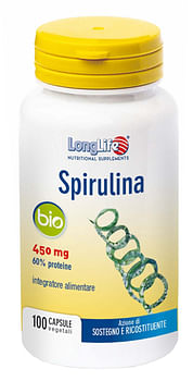 Longlife spirulina bio 450mg 100 capsule vegetali
